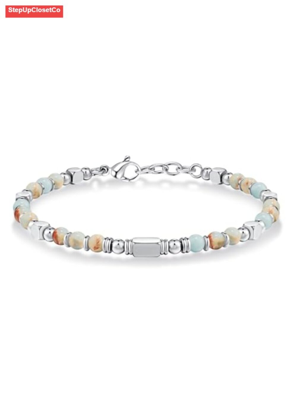 Boho Beaded Bracelets for Women Stainless Steel Link Bracelet Gift